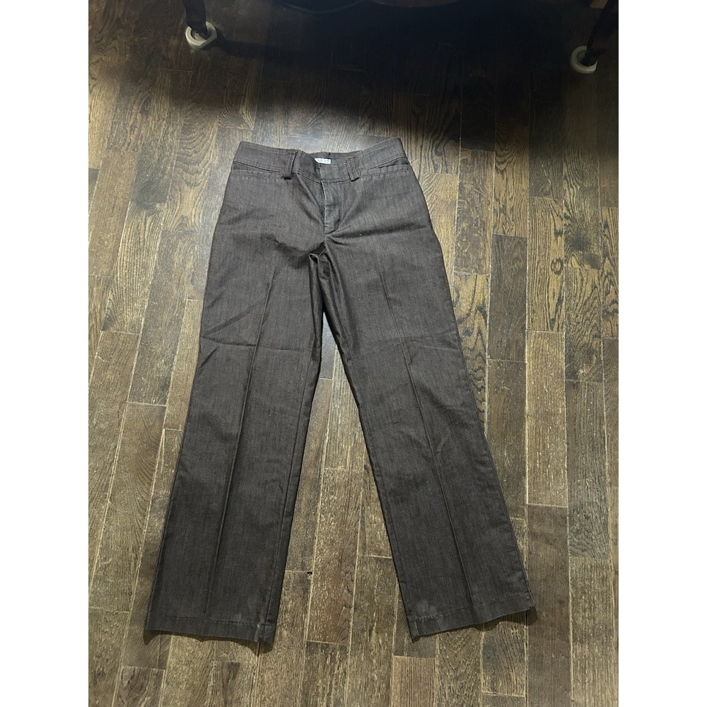 Lee Natural Fit Just Below The Waist Pants Womens 10 MED Brown Flat Front Casual